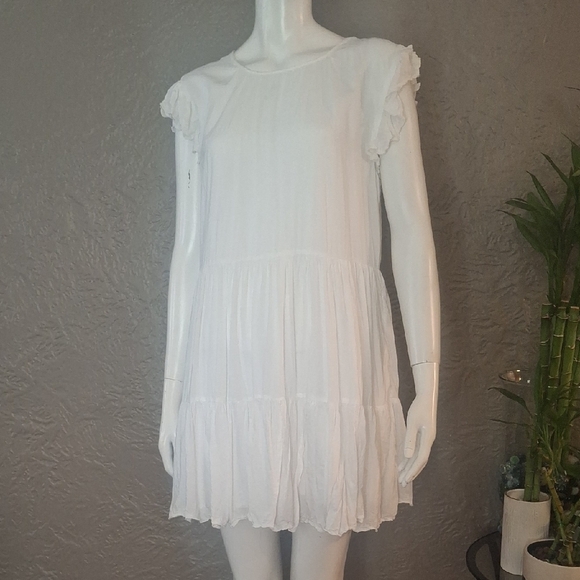 Wilfred  Women's White Ruffle Mini Dress Size M - Picture 3 of 12